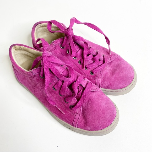 UGG Australia Womens Tomi Sneaker Shoes Pink 1005484 Suede Lace Up Low Top - Picture 2 of 9